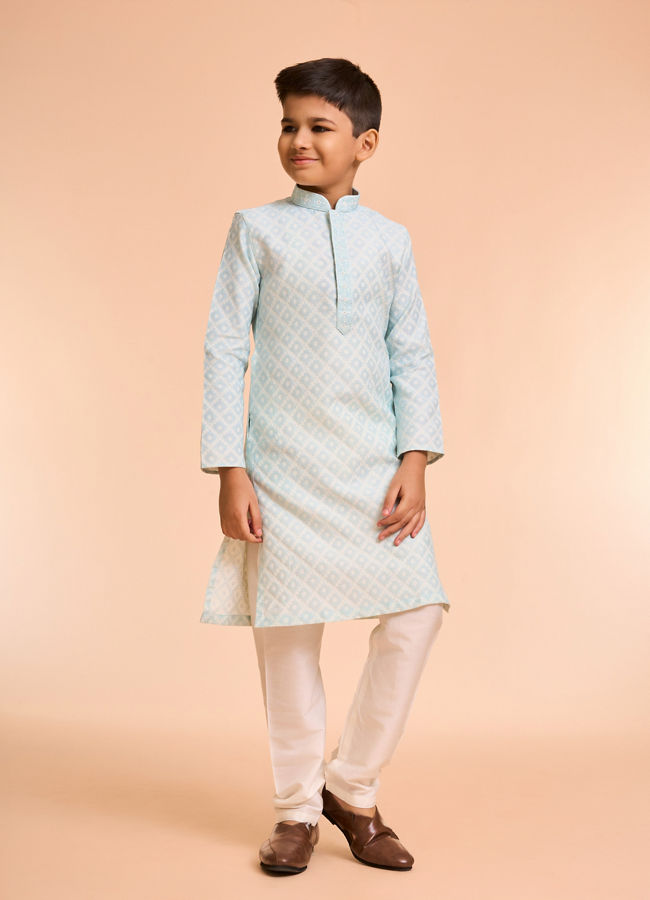 Manyavar Boys Light Blue Celebration Kurta Pajama