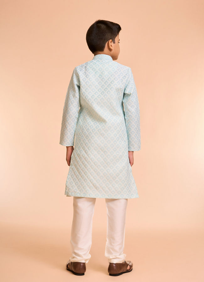 Manyavar Boys Light Blue Celebration Kurta Pajama