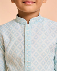 Manyavar Boys Light Blue Celebration Kurta Pajama
