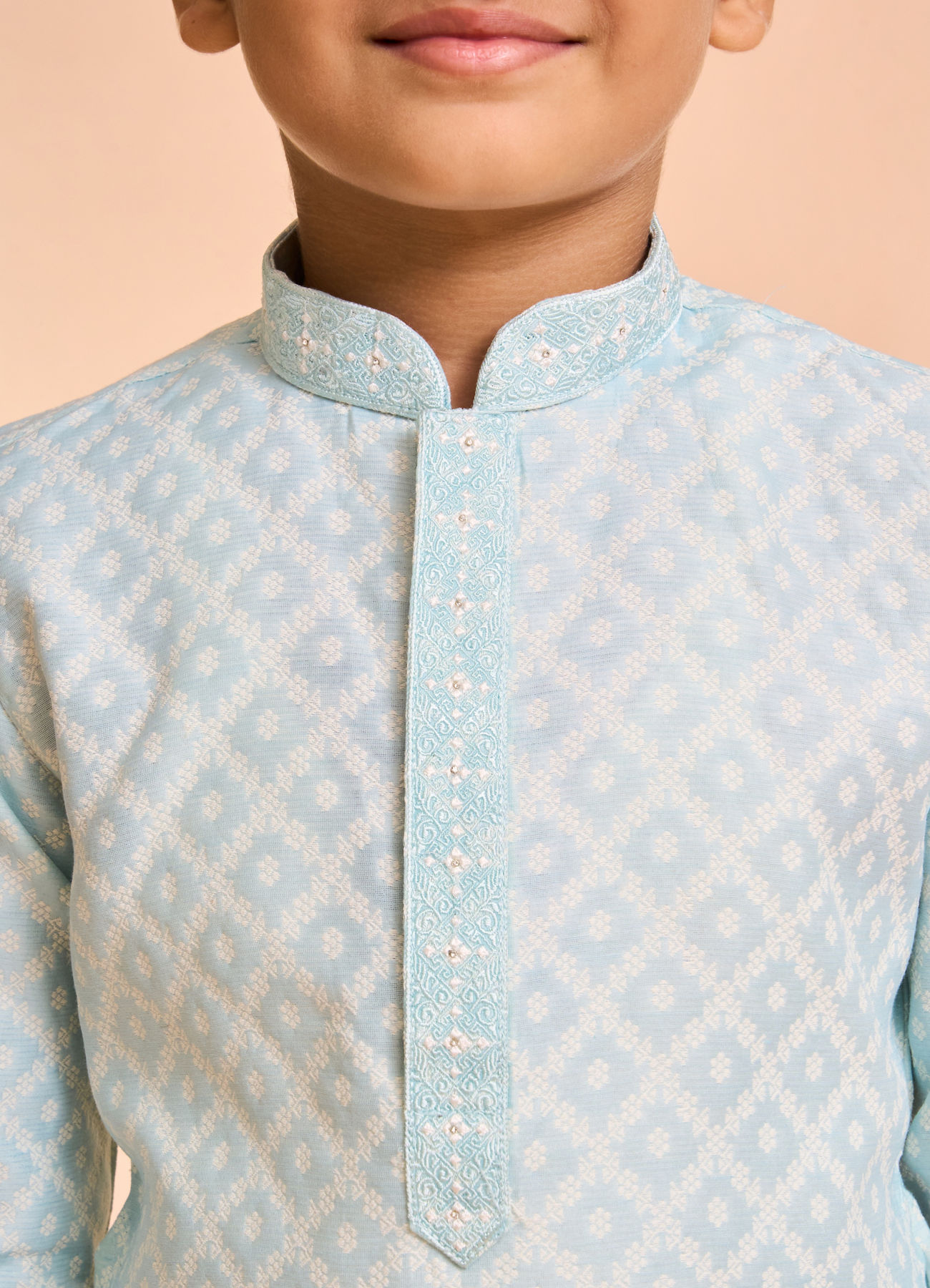 Manyavar Boys Light Blue Celebration Kurta Pajama