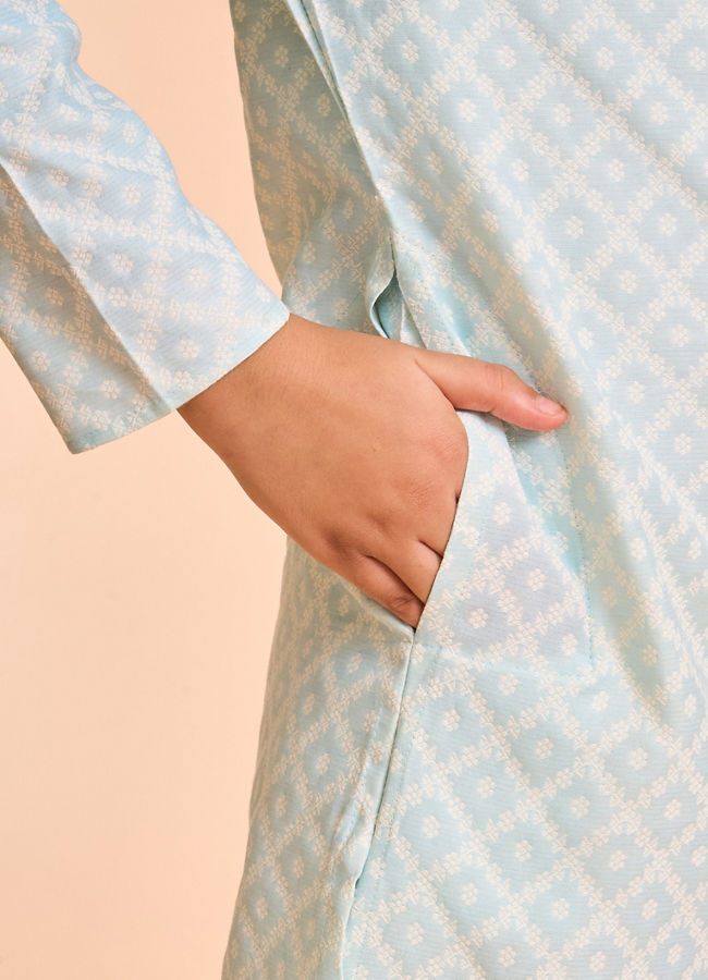 Manyavar Boys Light Blue Celebration Kurta Pajama