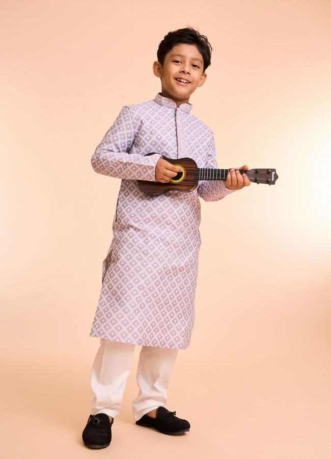 Manyavar Boys Lilac Festivity Kurta Pajama