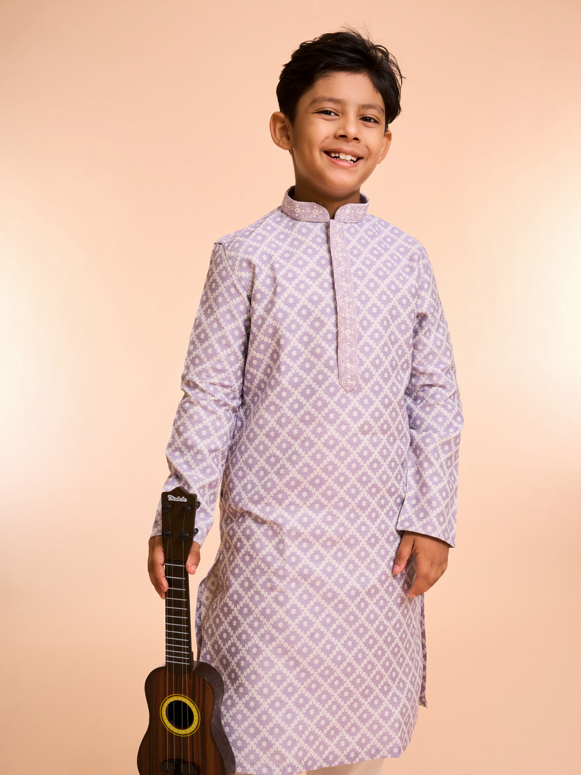Manyavar Boys Lilac Festivity Kurta Pajama