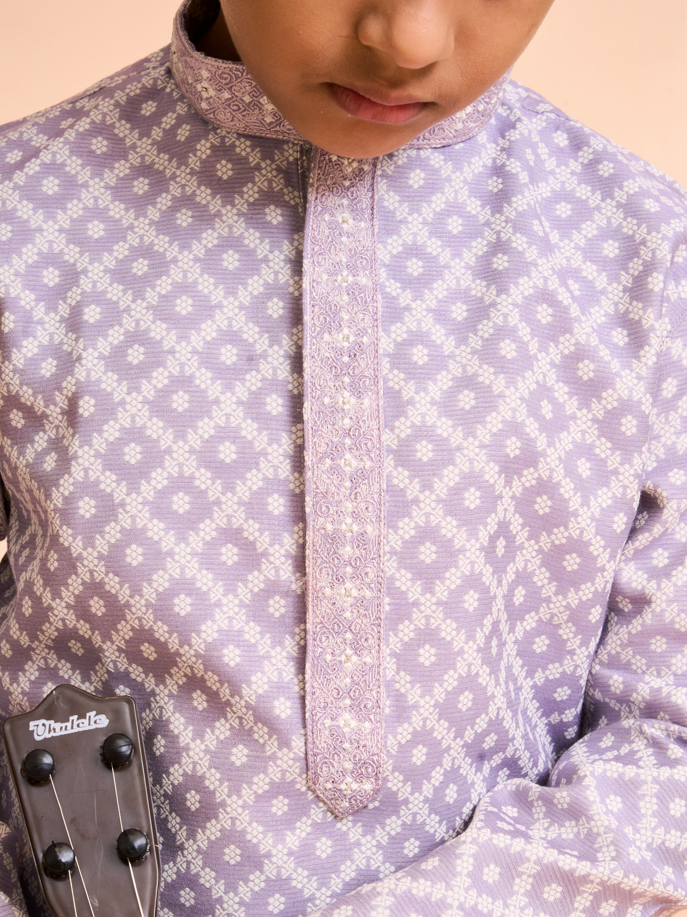 Manyavar Boys Lilac Festivity Kurta Pajama