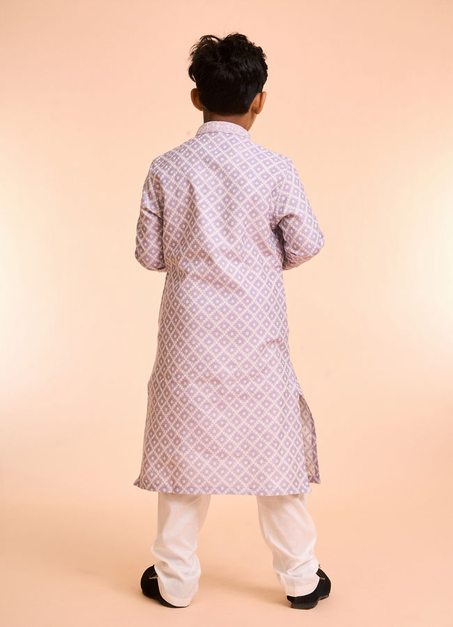 Manyavar Boys Lilac Festivity Kurta Pajama