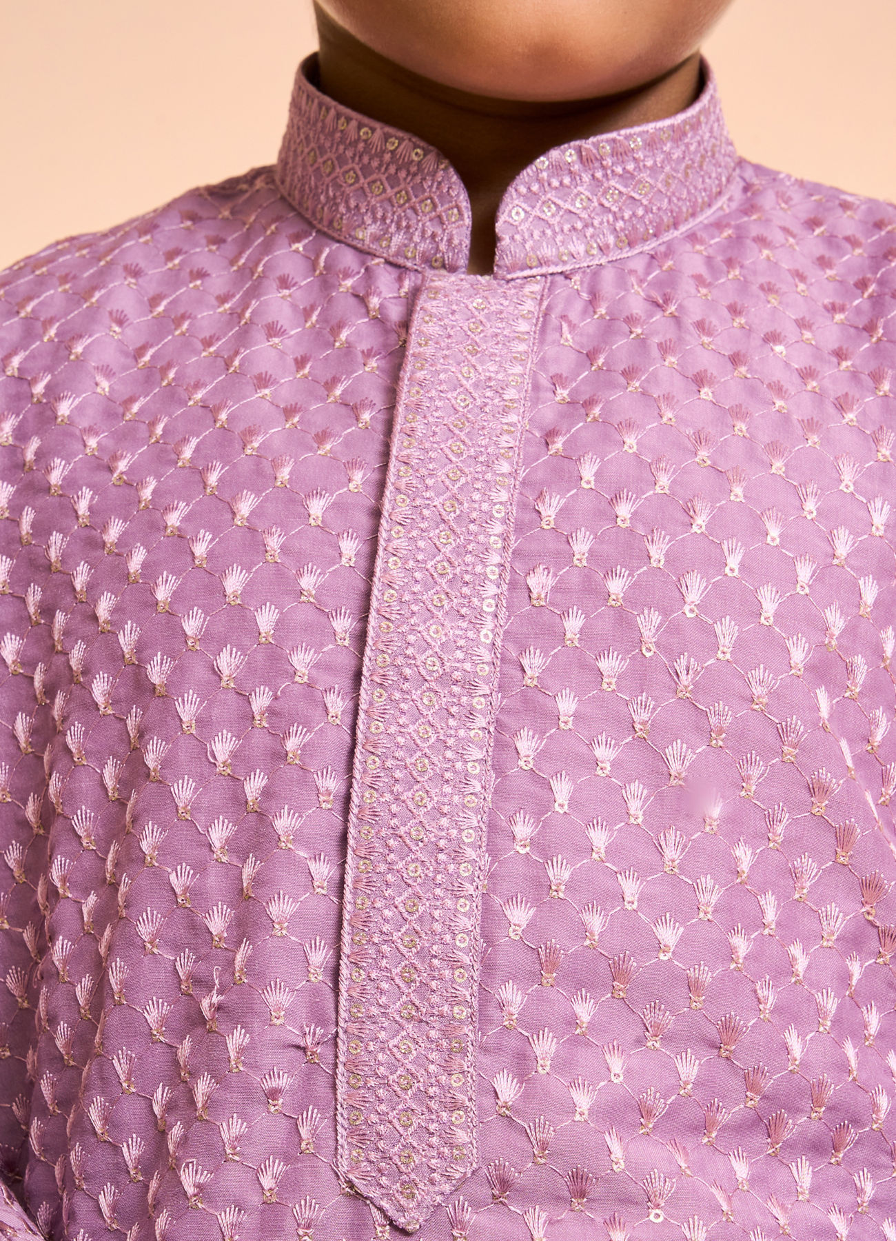 Manyavar Boys Lilac Elegance Kurta Pajama