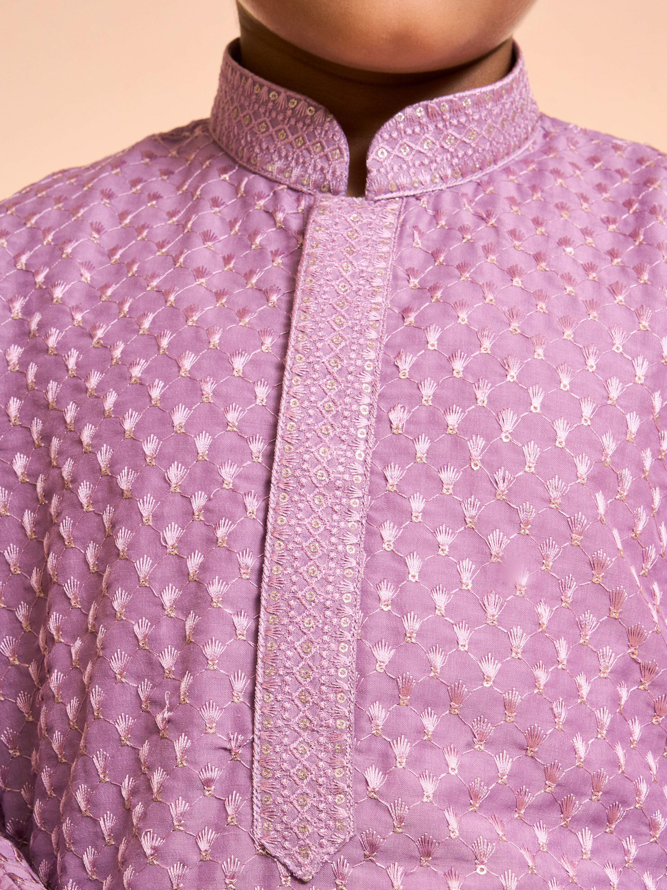 Manyavar Boys Lilac Elegance Kurta Pajama