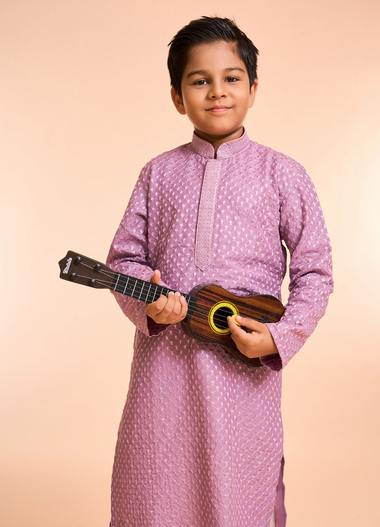 Manyavar Boys Lilac Elegance Kurta Pajama
