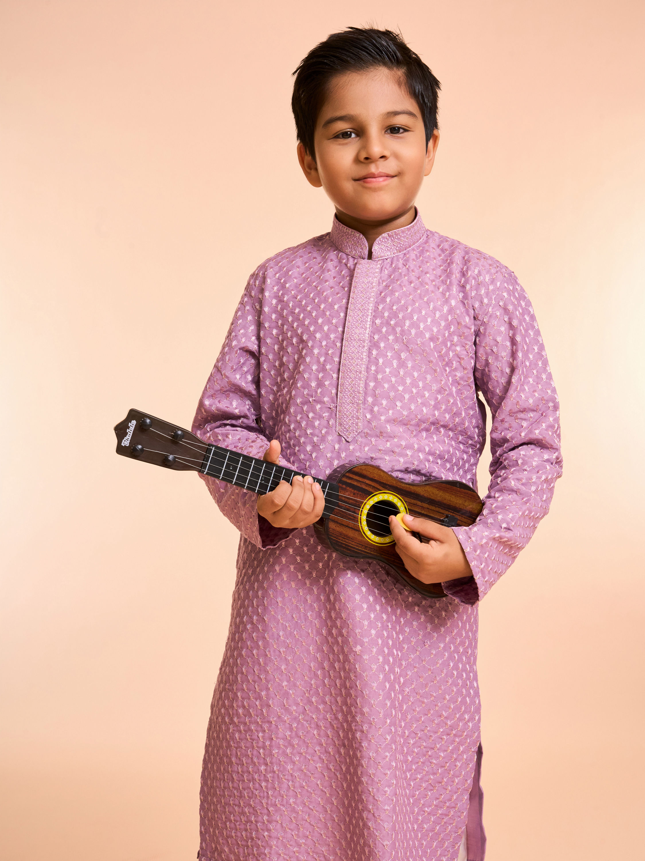 Manyavar Boys Lilac Elegance Kurta Pajama
