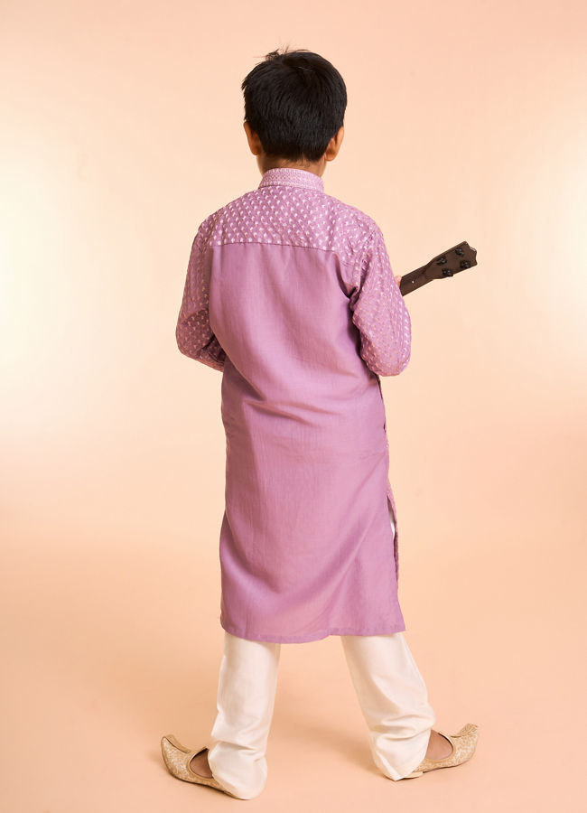 Manyavar Boys Lilac Elegance Kurta Pajama
