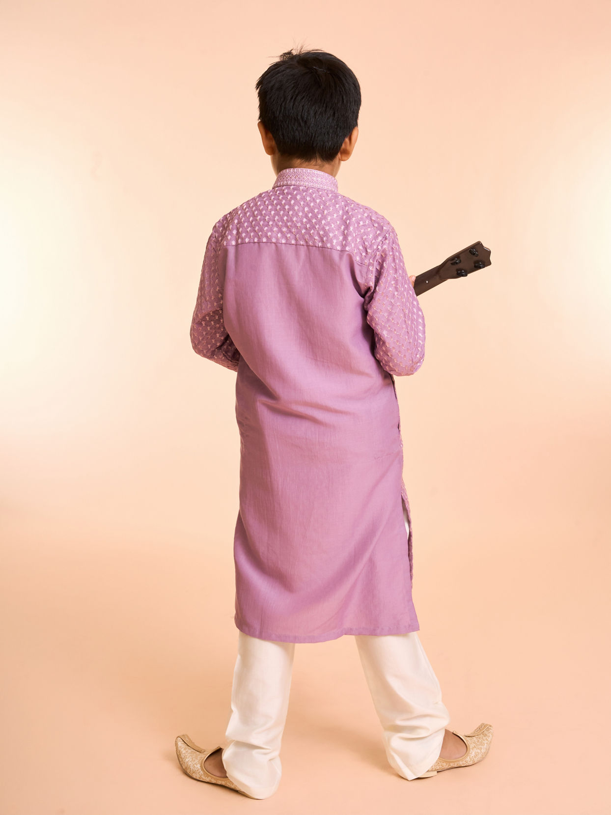 Manyavar Boys Lilac Elegance Kurta Pajama
