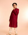 Manyavar Boys Radiant Red Cotton Pajama Kurta