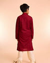 Manyavar Boys Radiant Red Cotton Pajama Kurta