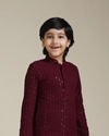 alt message - Manyavar Boys Boys Maroon Chikankari Kurta Set with Sequin Work image number 0