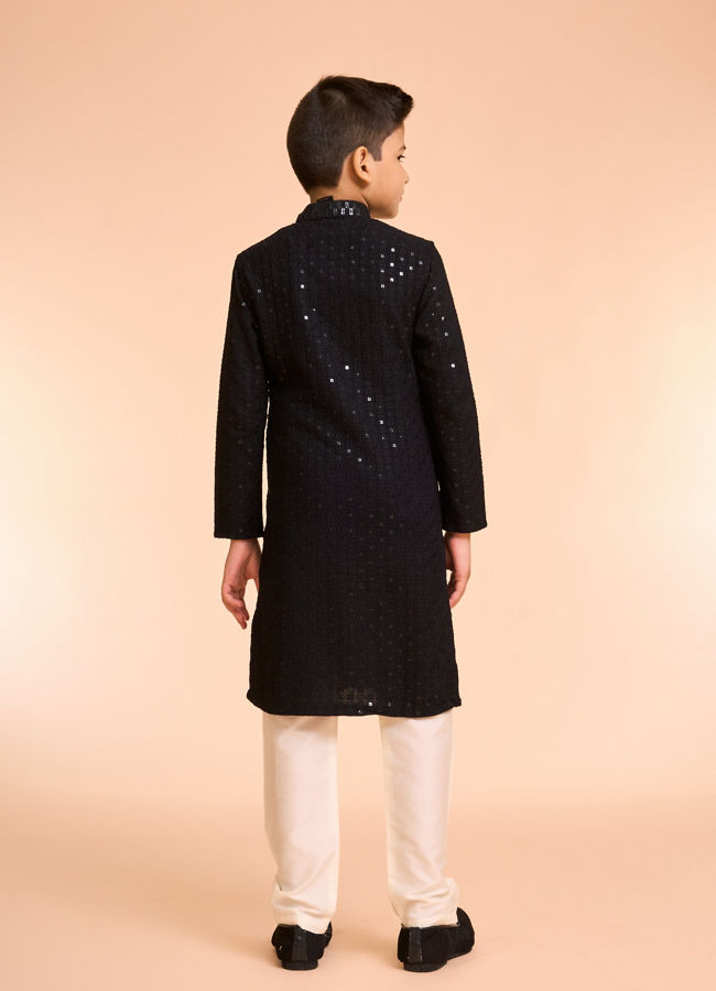 Manyavar Boys Black Festive Charm Kurta Pajama