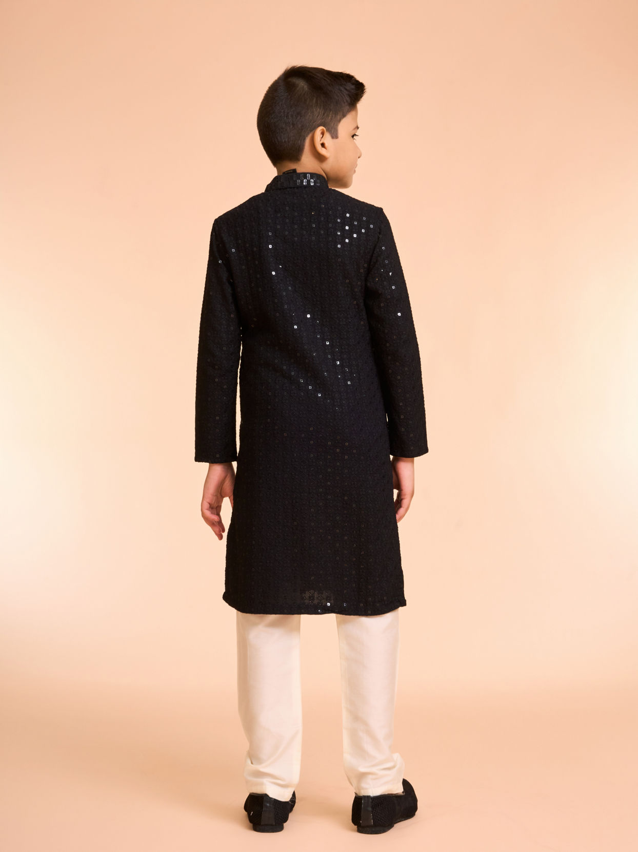 Manyavar Boys Black Festive Charm Kurta Pajama