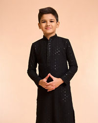 Manyavar Boys Black Festive Charm Kurta Pajama