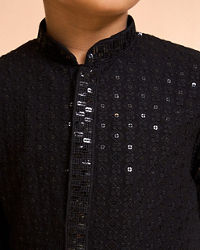 Manyavar Boys Black Festive Charm Kurta Pajama