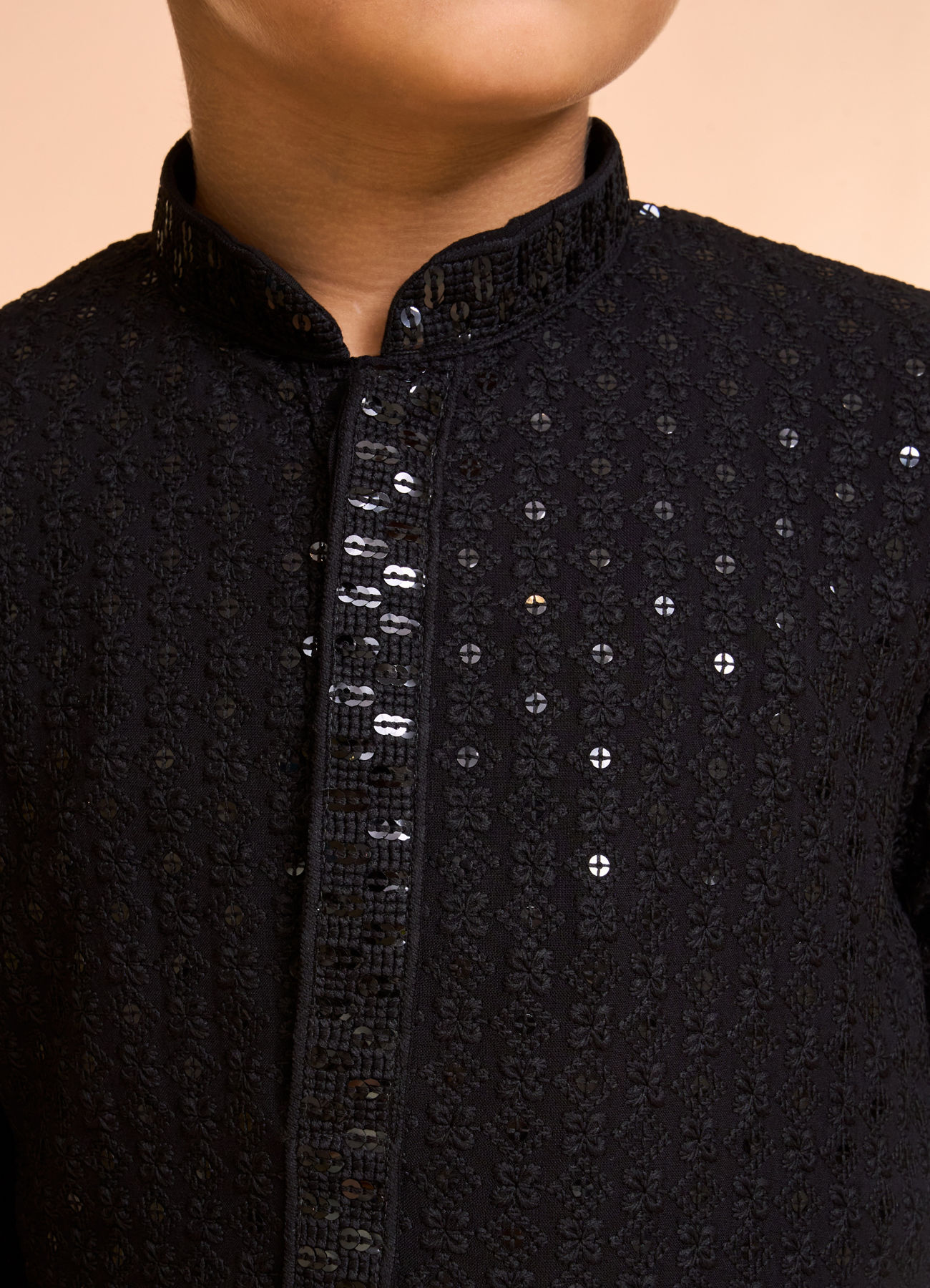 Manyavar Boys Black Festive Charm Kurta Pajama