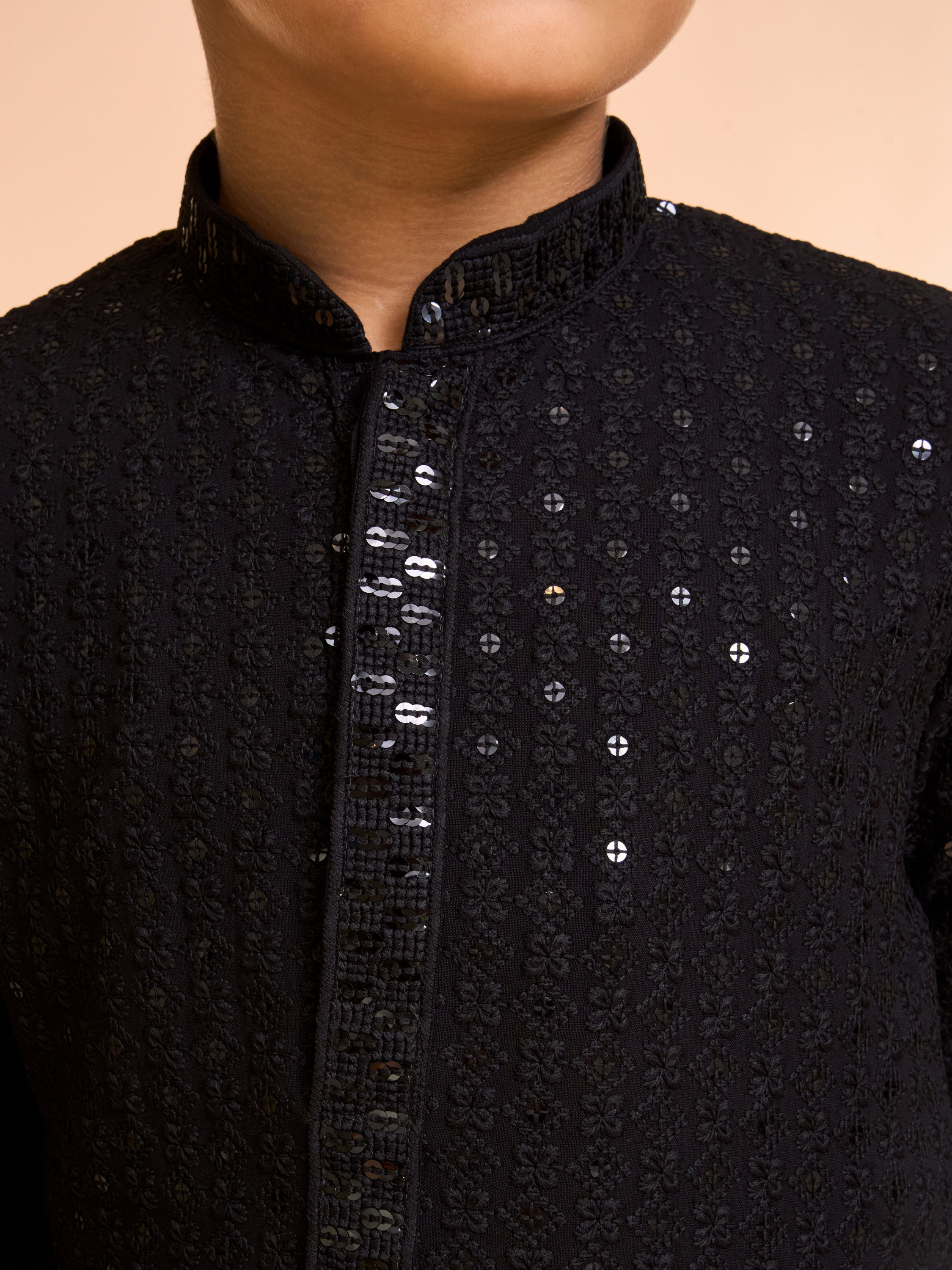Manyavar Boys Black Festive Charm Kurta Pajama