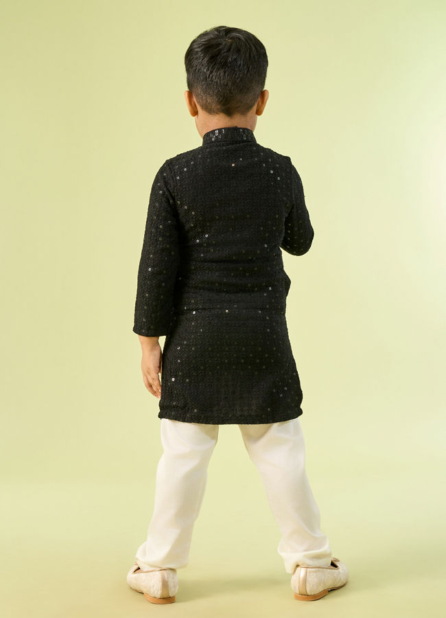 Manyavar Boys Black Festive Charm Kurta Pajama