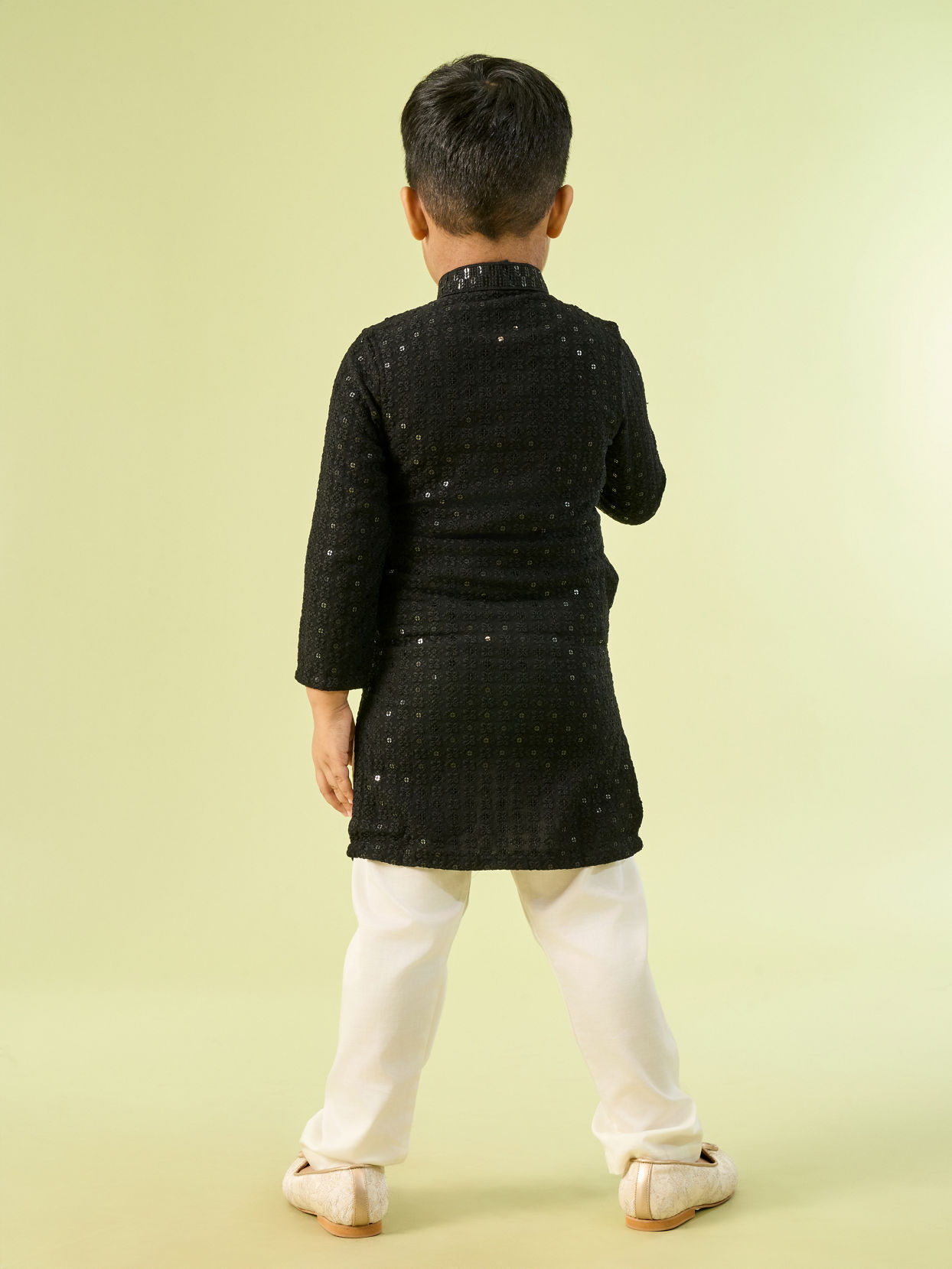 Manyavar Boys Black Festive Charm Kurta Pajama