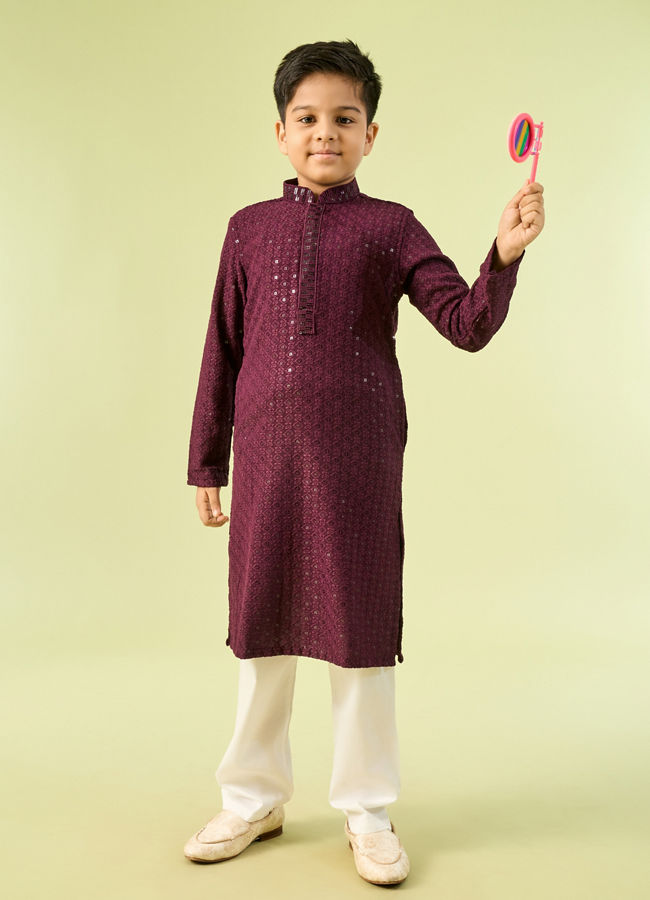 Manyavar Boys Violet Radiance Kurta Pajama