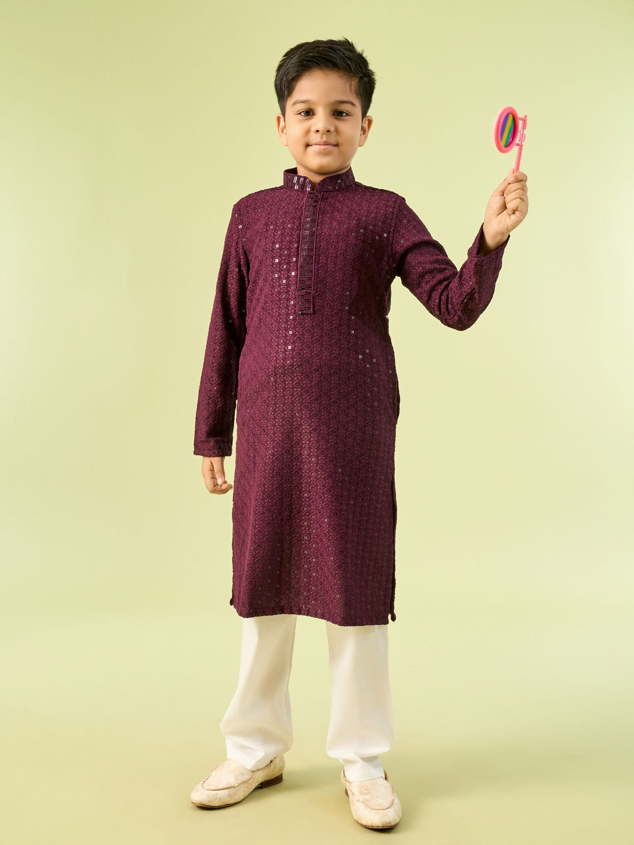 Manyavar Boys Violet Radiance Kurta Pajama