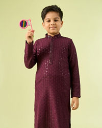 Manyavar Boys Violet Radiance Kurta Pajama