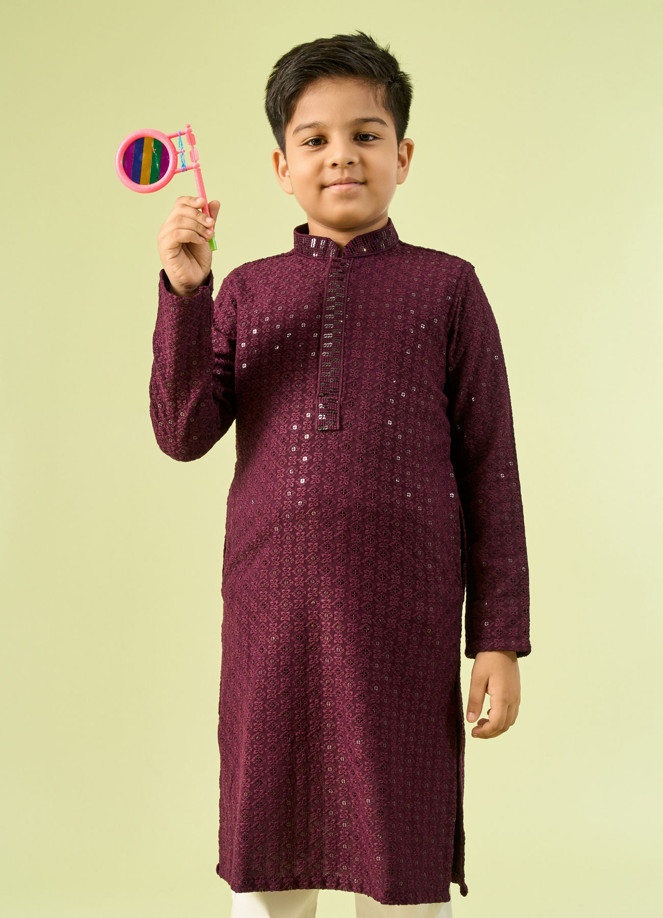 Manyavar Boys Violet Radiance Kurta Pajama
