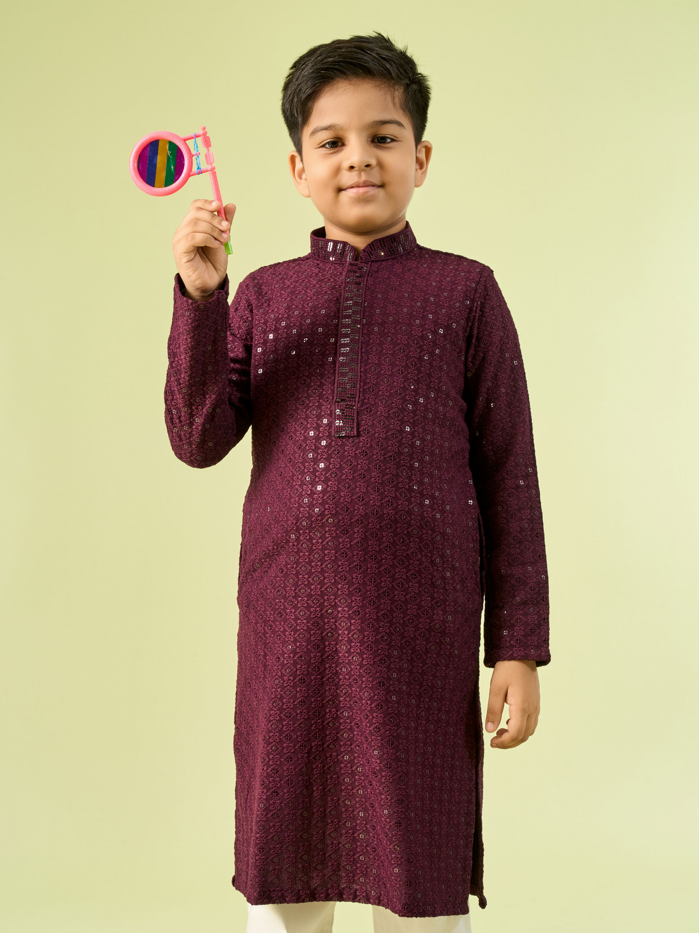 Manyavar Boys Violet Radiance Kurta Pajama