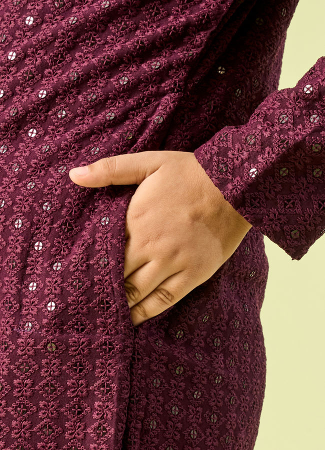 Manyavar Boys Violet Radiance Kurta Pajama