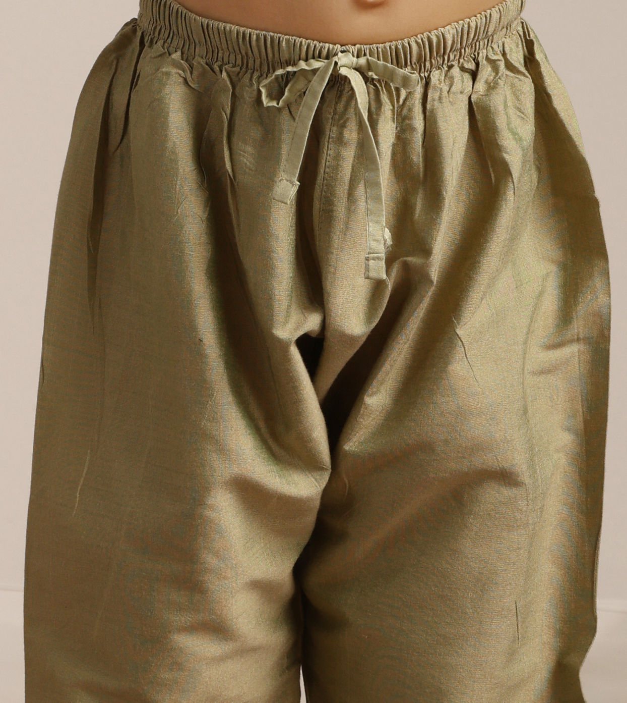 Manyavar Boys Boys Pistachio Green Kurta with Beige Floral Sequined Jacket
