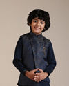 alt message - Manyavar Boys Boys Dark Blue Paisley Patterned Angrakha Jacket Set image number 0