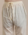 Manyavar Boys Boys Cream Warm White Self Patterned Jacket Set
