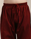 Manyavar Boys Boys Maroon Kurta with Charcoal Black Paisley Printed Jacket Set