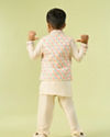 Manyavar Boys Classy Cream Kurta Jacket Set