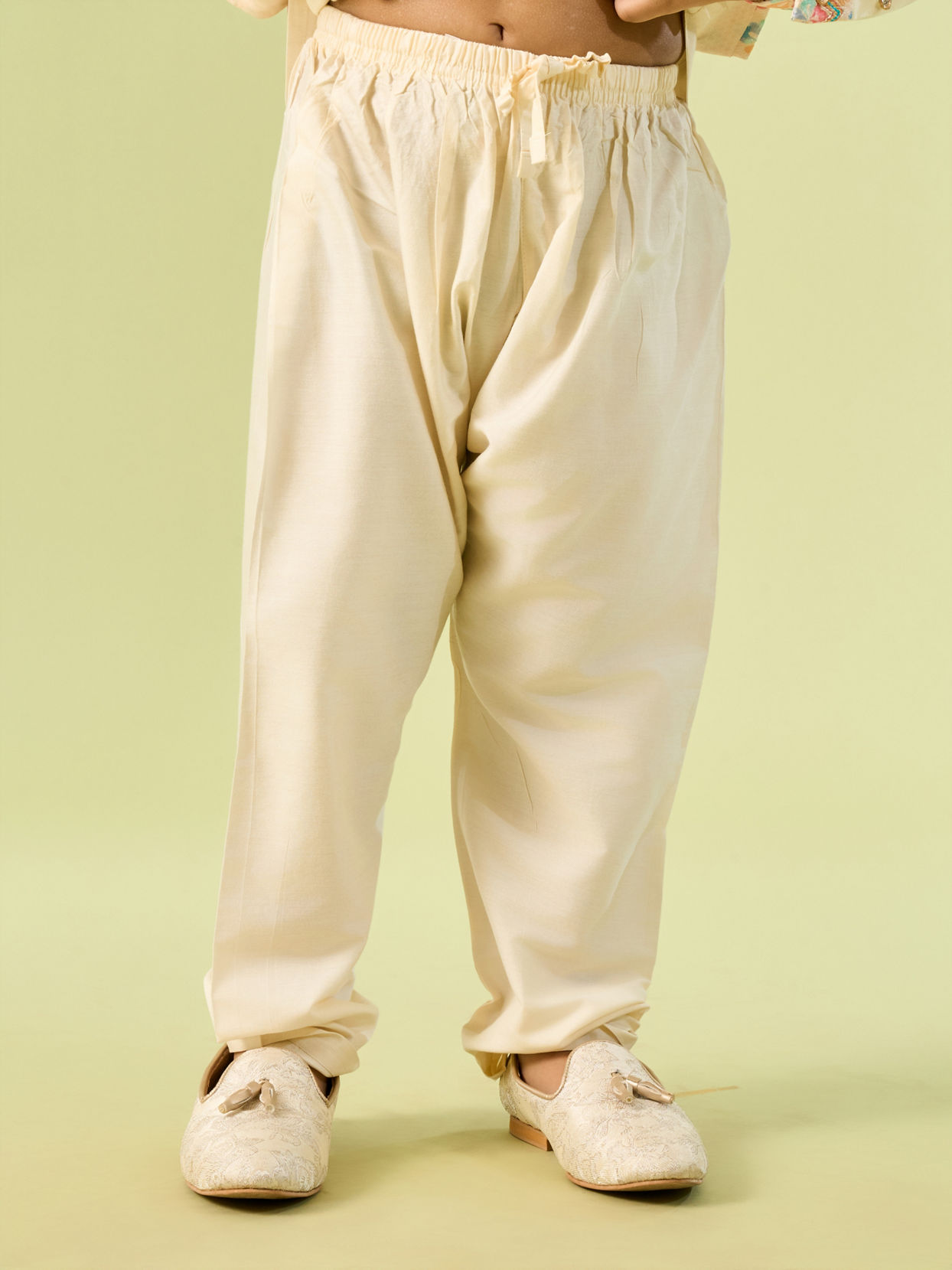 Manyavar Boys Classy Cream Kurta Jacket Set