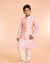 Manyavar Boys Majestic Pink Kurta Jacket Set