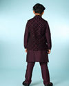 Manyavar Boys Majestic Velvet Kurta Jacket Set