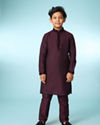 Manyavar Boys Majestic Velvet Kurta Jacket Set