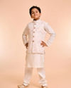 Manyavar Boys Warm White Kurta Jacket Set