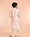 Manyavar Boys Warm White Kurta Jacket Set