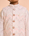 Manyavar Boys Warm White Kurta Jacket Set