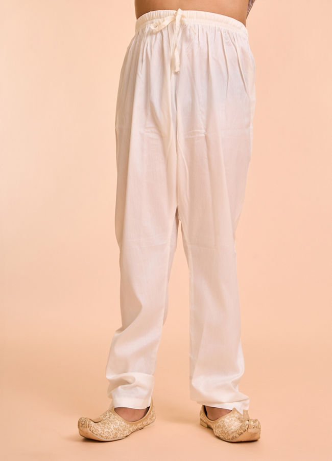 Manyavar Boys Warm White Kurta Jacket Set