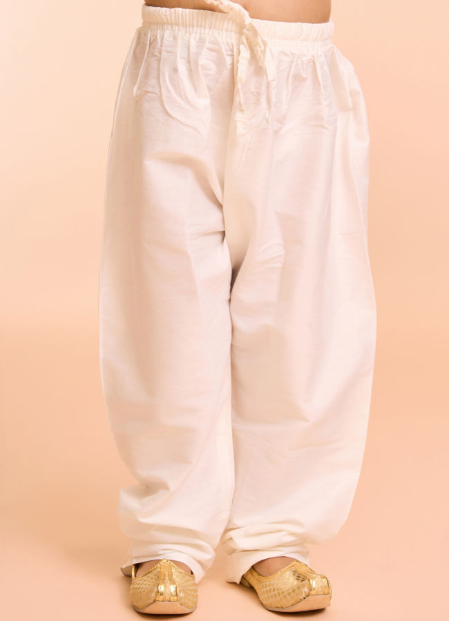 Manyavar Boys Pink Cotton Kurta Jacket Set