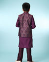 Manyavar Boys Regal Purple Ensemble Kurta Jacket Set