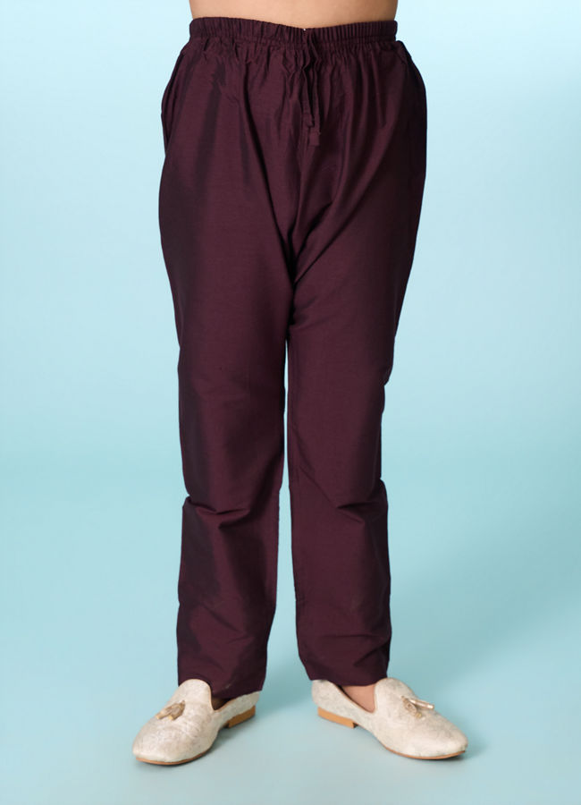 Manyavar Boys Regal Purple Ensemble Kurta Jacket Set