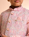 Manyavar Boys Vibrant Pink Kurta Jacket Set