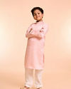 Manyavar Boys Vibrant Pink Kurta Jacket Set